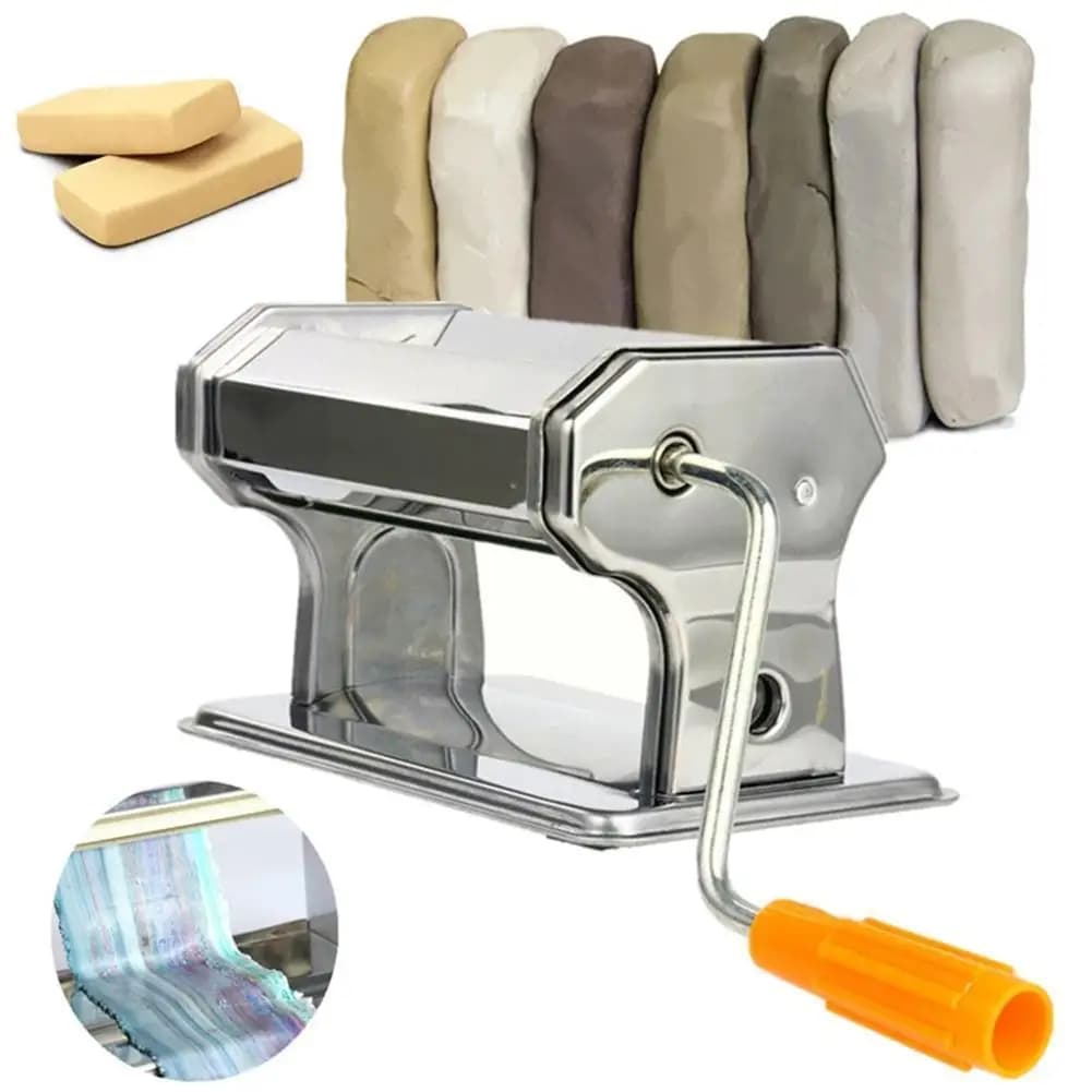 1 pz pressa fatta a mano a manovella strumenti per pasta non elettrica artigianale argilla acciaio rotolamento pressa portatile macchina polimerica a rulli