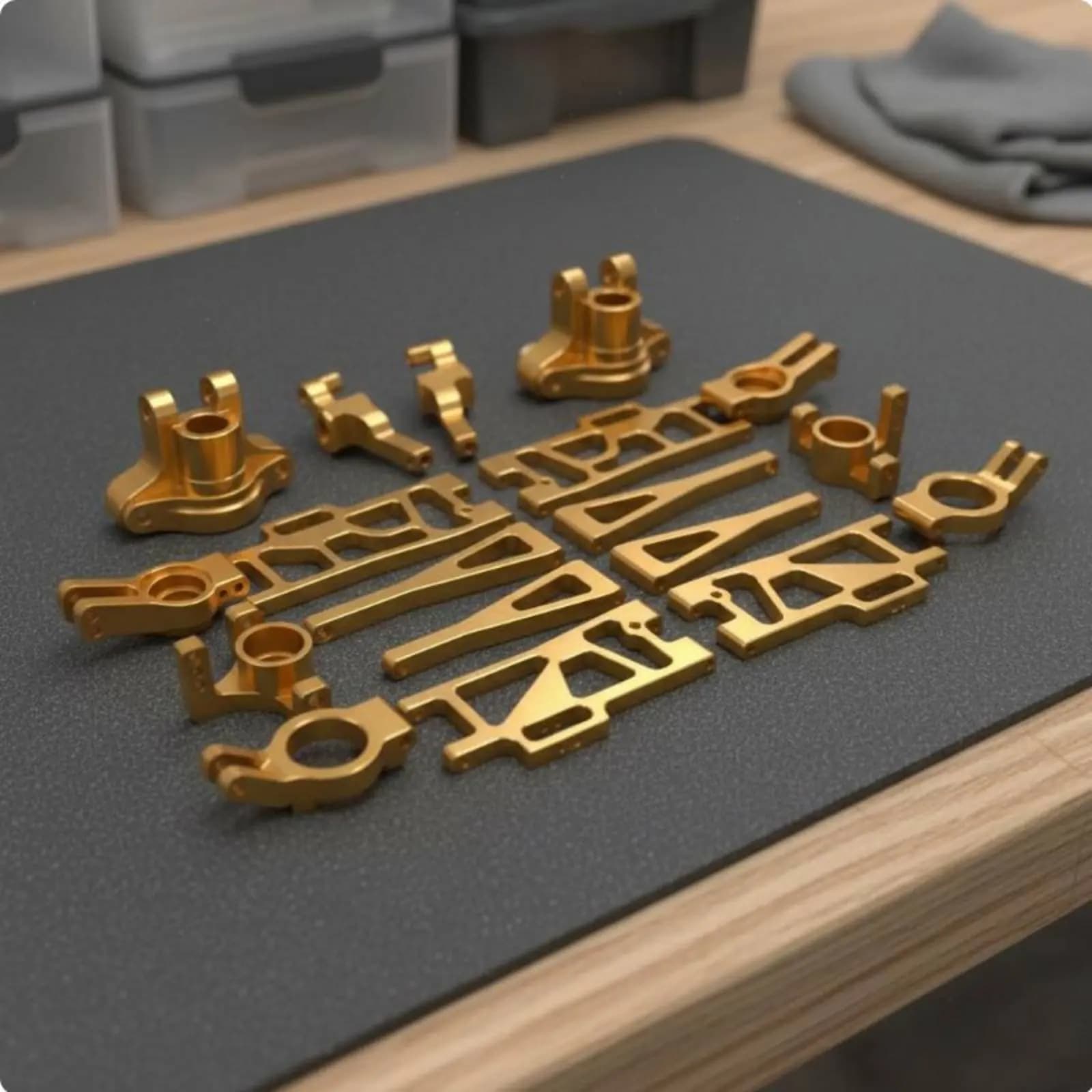 Set di 14 Pezzi in Alluminio per Auto RC, Kit di Collegamento per Assorbimento degli Urti in Metallo Resistente e Durevole, Set di Giunti Sterzanti e Kit C-Hub