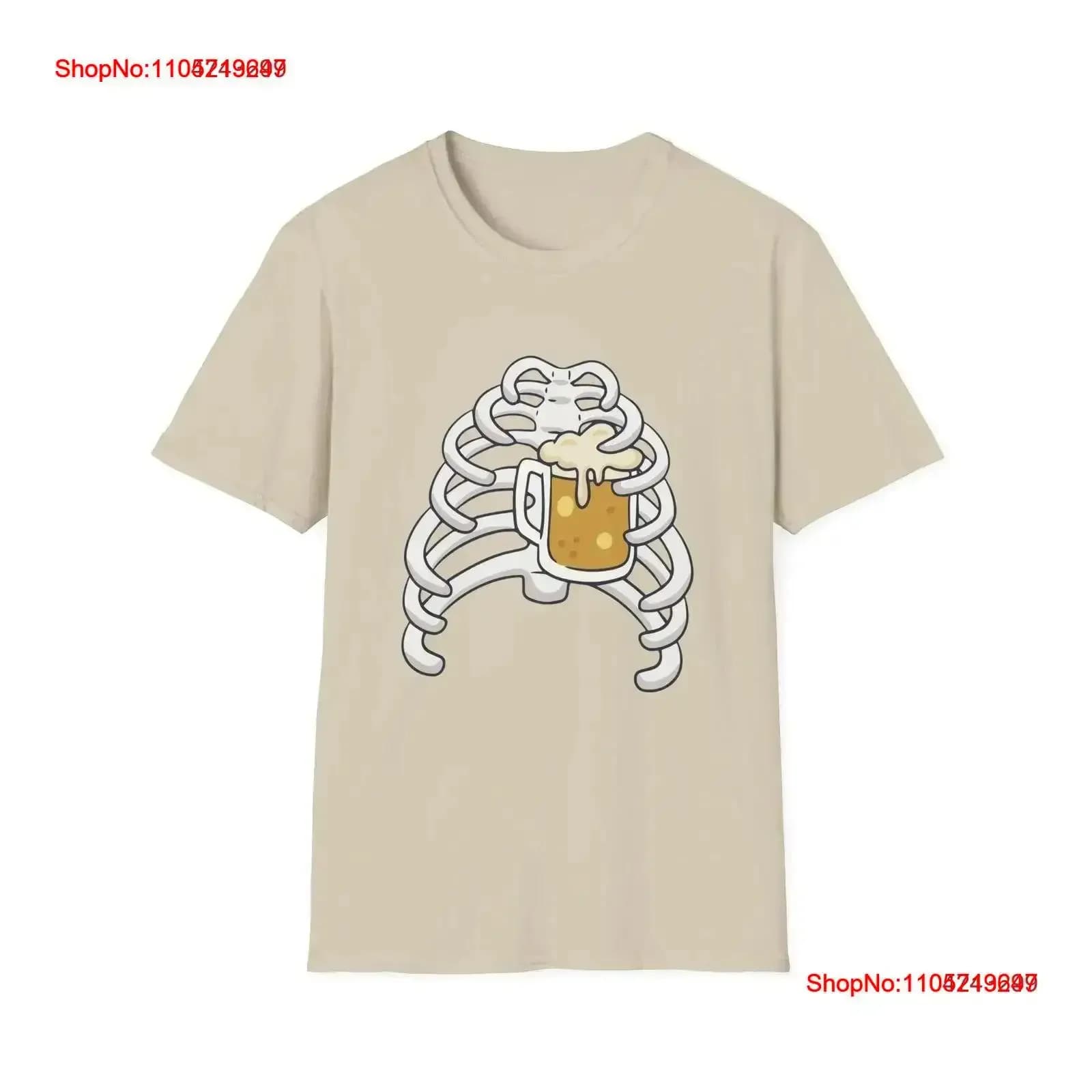 Divertente maglietta da birra con scheletro che tiene una tazza e la gabbia a nastro vintage lavata, grafica morbida ed elegante, vestiti leggermente firmati