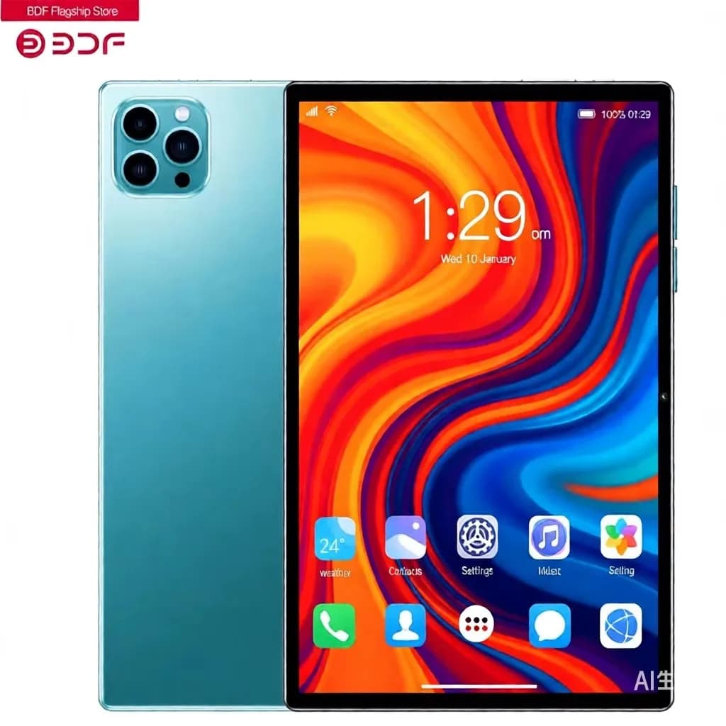 Tablet da 10.1 Pollici ad Alta Definizione, Octa Core, 8GB RAM, 128GB ROM, Dual 4G, Bluetooth, Wi-Fi, Android 13 Preinstallato