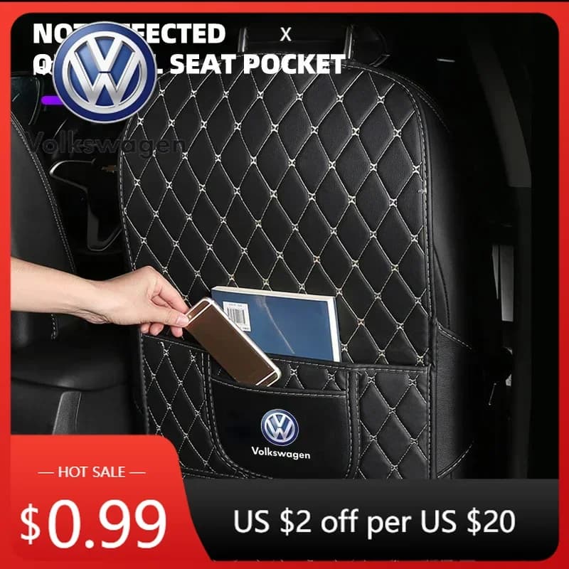 For VOLKSWAGEN VW 2025 novelty 1 Piece Anti-Calco Leather Mat, Seat Back Protection, Volkswagen VW R Li Car Accessories