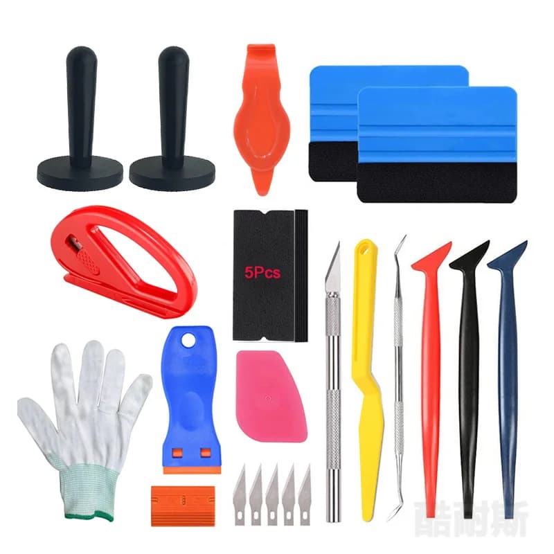 Car Film Wrap Tools Kit Squeegee Set Vinyl Scraper Cutter for Vehicle Window Tint Wrapping Tools Vinyl Spatula Car Accessories
