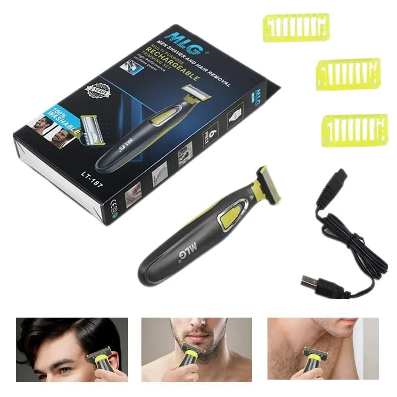 Rasoio elettrico asciutto e bagnato per uomo Barba professionale Trimmer Cordless Body Trimer USB ricaricabile Rasoio per il viso Macchina per la rasatura dei capelli