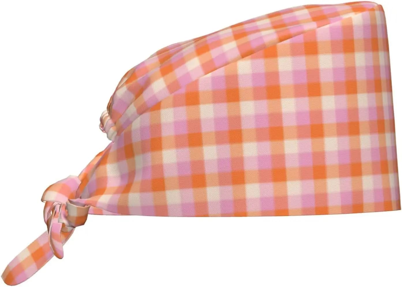 Cappellini Scrub scozzesi quadrati arancioni viola Donna Uomo - Cappellini da infermiera regolabili Cappelli Scrub per donna Uomo, Cappellini da lavoro con spirito