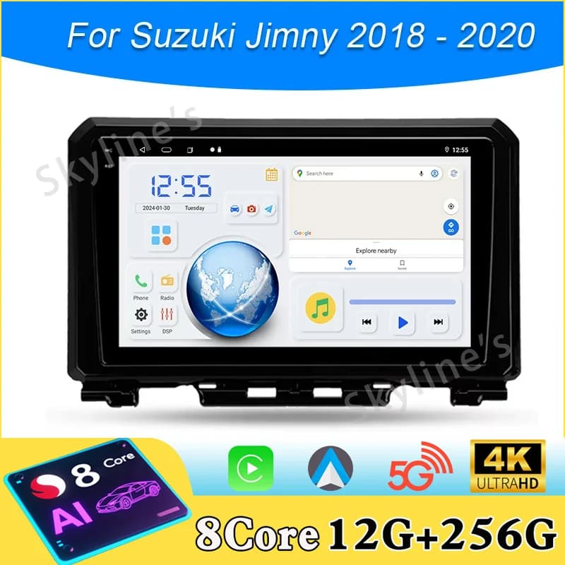 Autoradio Android 16 Multimedia with Dash Cam, GPS Navigator, Stereo for Auto with Touch Screen for Suzuki Jimny 2018 2020 2din DVD