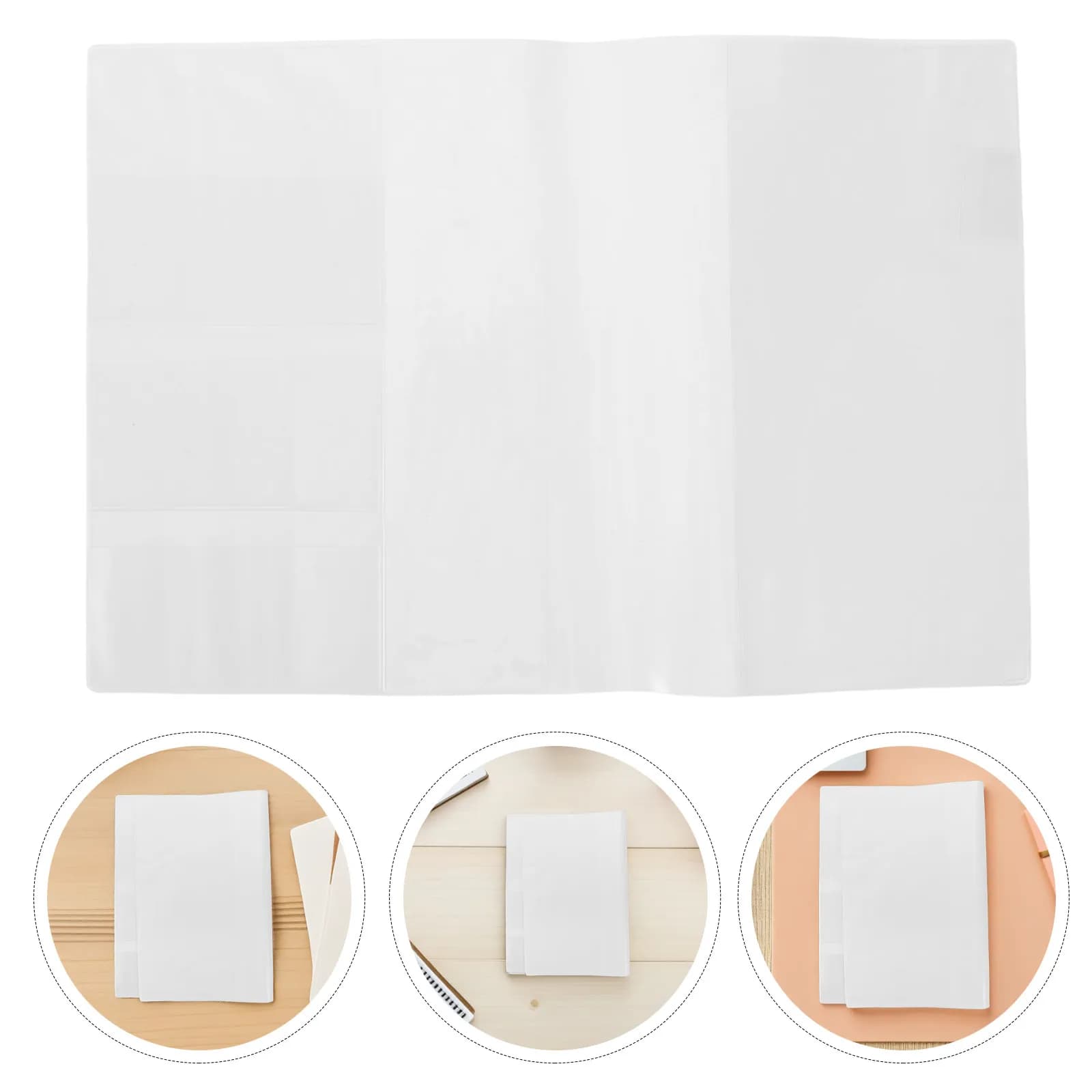 4Pcs Transparent PVC Book Cover Sleeve Protective Case for A5 Notebook Journal Planner Reusable Waterproof Book Protector School