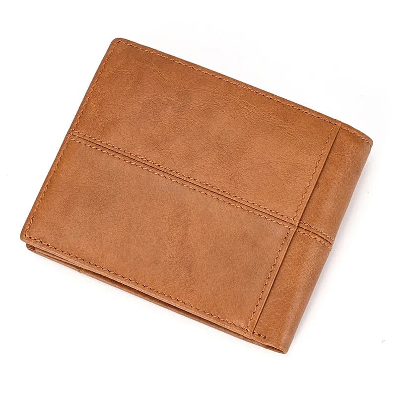 Portafoglio corto in vera pelle da uomo Mini pochette in pelle di mucca cerata olio 2025 Nuovo portamonete porta carte RFID con scatola