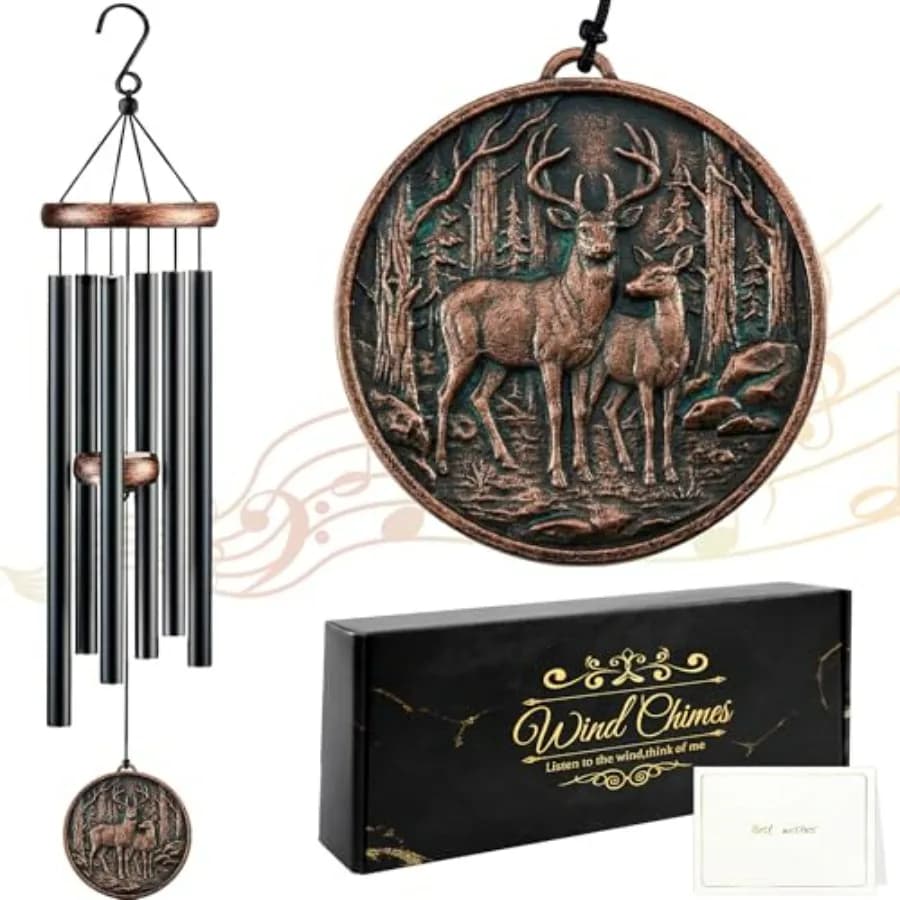 Wind Chimes for Outside, Memorial Gift for Men Women, 32in Resin 3D Relief Windchimes for Patio Yard Garden Decor, Mother's/Fat