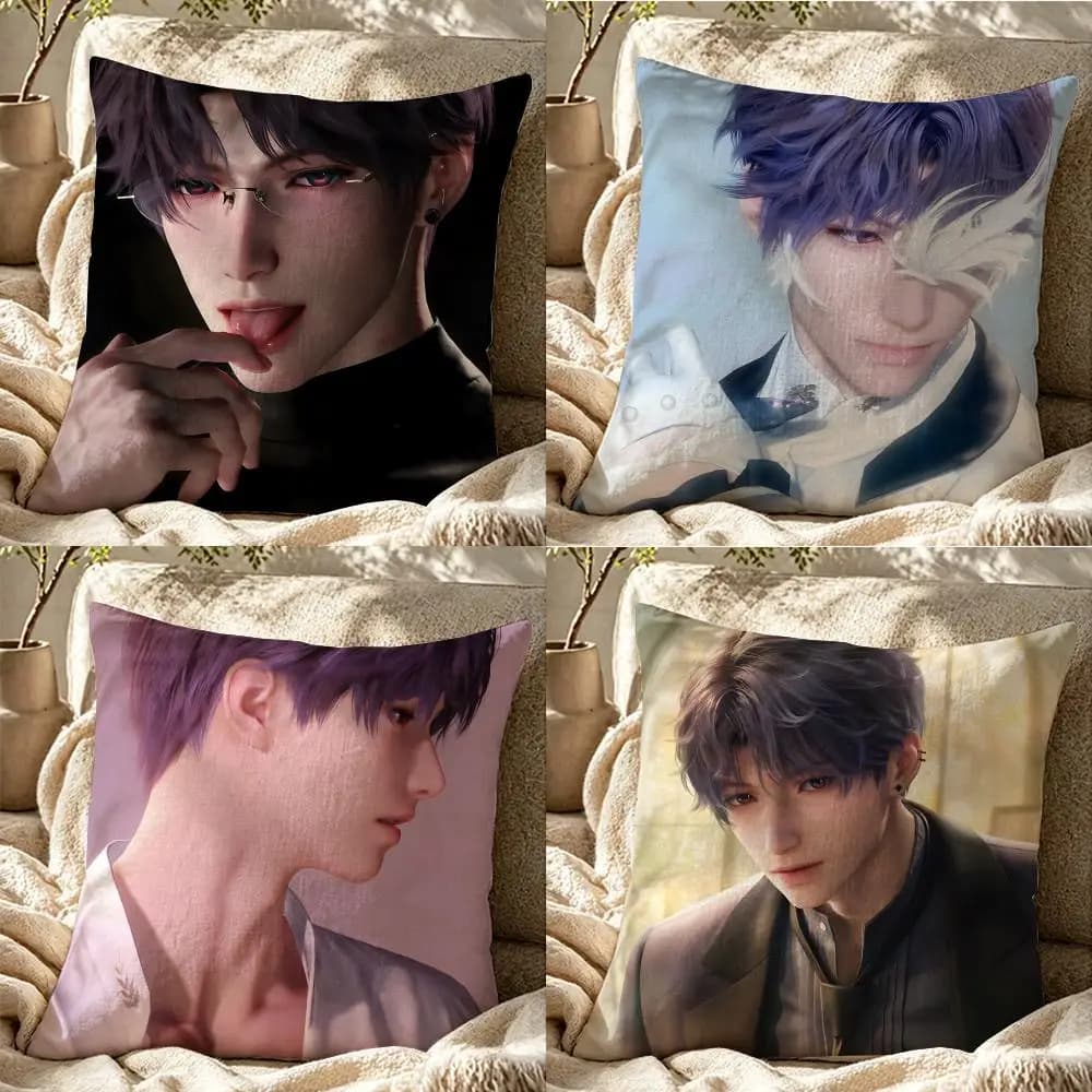 R-Rafayel (Love Deepspace) Cushion Cover Cushion cover pillowcase, anti-mite invisible zipper, linen sofa cushion