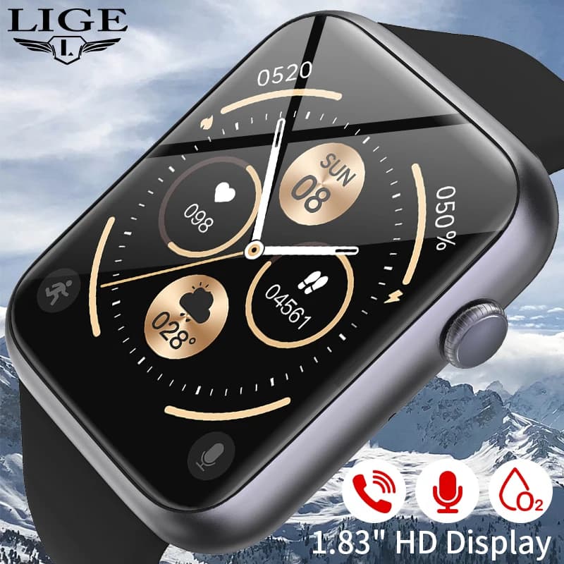 Smartwatch LIGE con Monitoraggio della Frequenza Cardiaca, Chiamate Bluetooth, Impermeabile, Assistente Vocale AI, Offerta Speciale