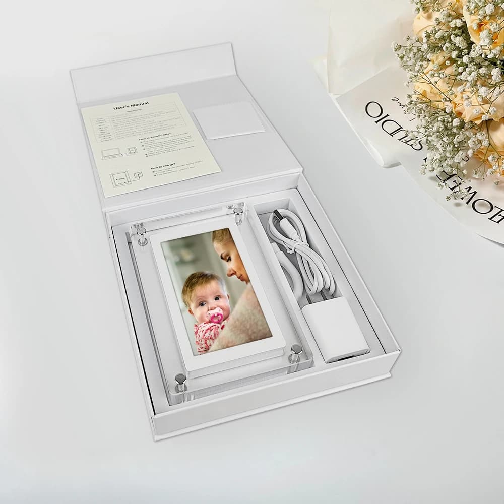 Best Selling Acrylic 5 Inch Clear Video Album Desk Smart Acrylic Digital Photo Frame Motion Video Fram Digital Picture Display