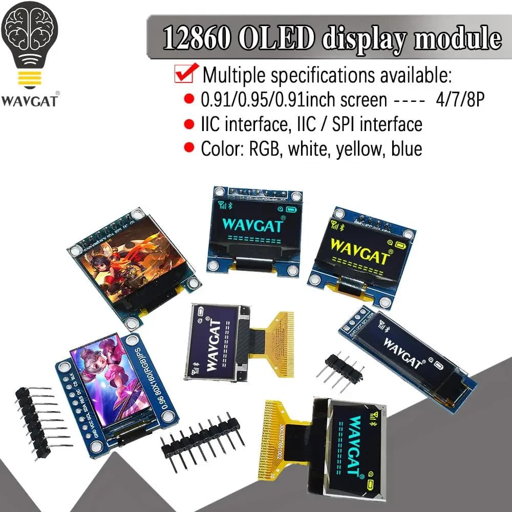 Bianco Giallo Blu colore 4Pin 7Pin128X64 OLED LCD LED Modulo Display TFT Per Arduino 0.91 0.95 0.96 I2C IIC Seriale nuovo originale