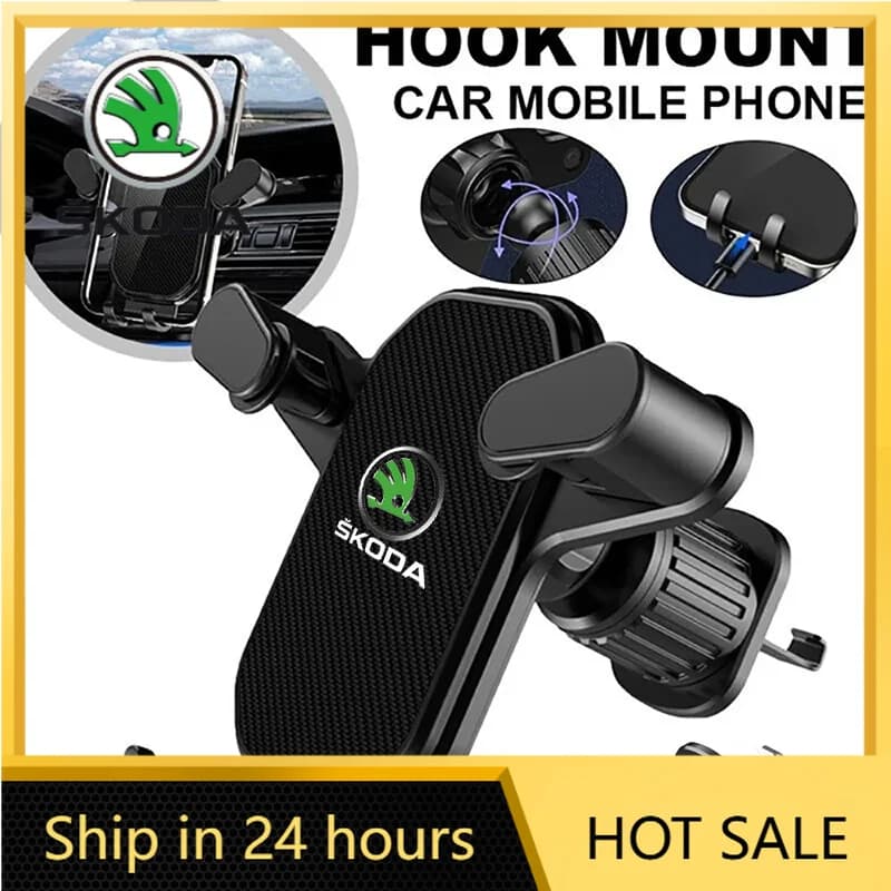 Car Stickers Car Phone Holder Car Air Vent Clip Mount Mobile Cell Stand Smartphone GPS Support For Skoda Octavia MK2 MK 2 3 A5 A