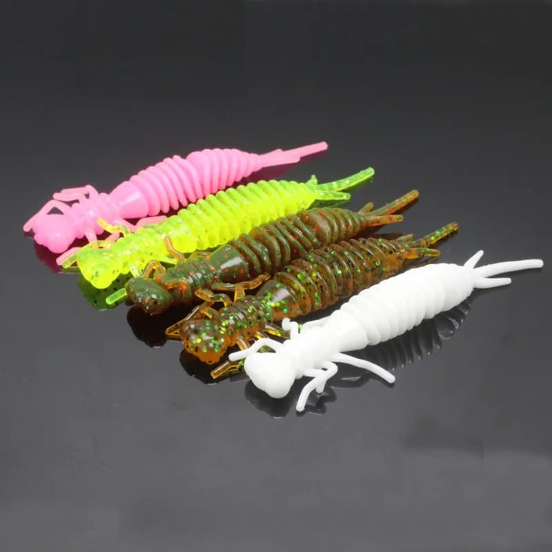 8pcs Soft Bait Worm 75mm Soft Plastic Fishing Lure Jigging Lure Silicone Swimbaits Artificial Bait for Bass Trout