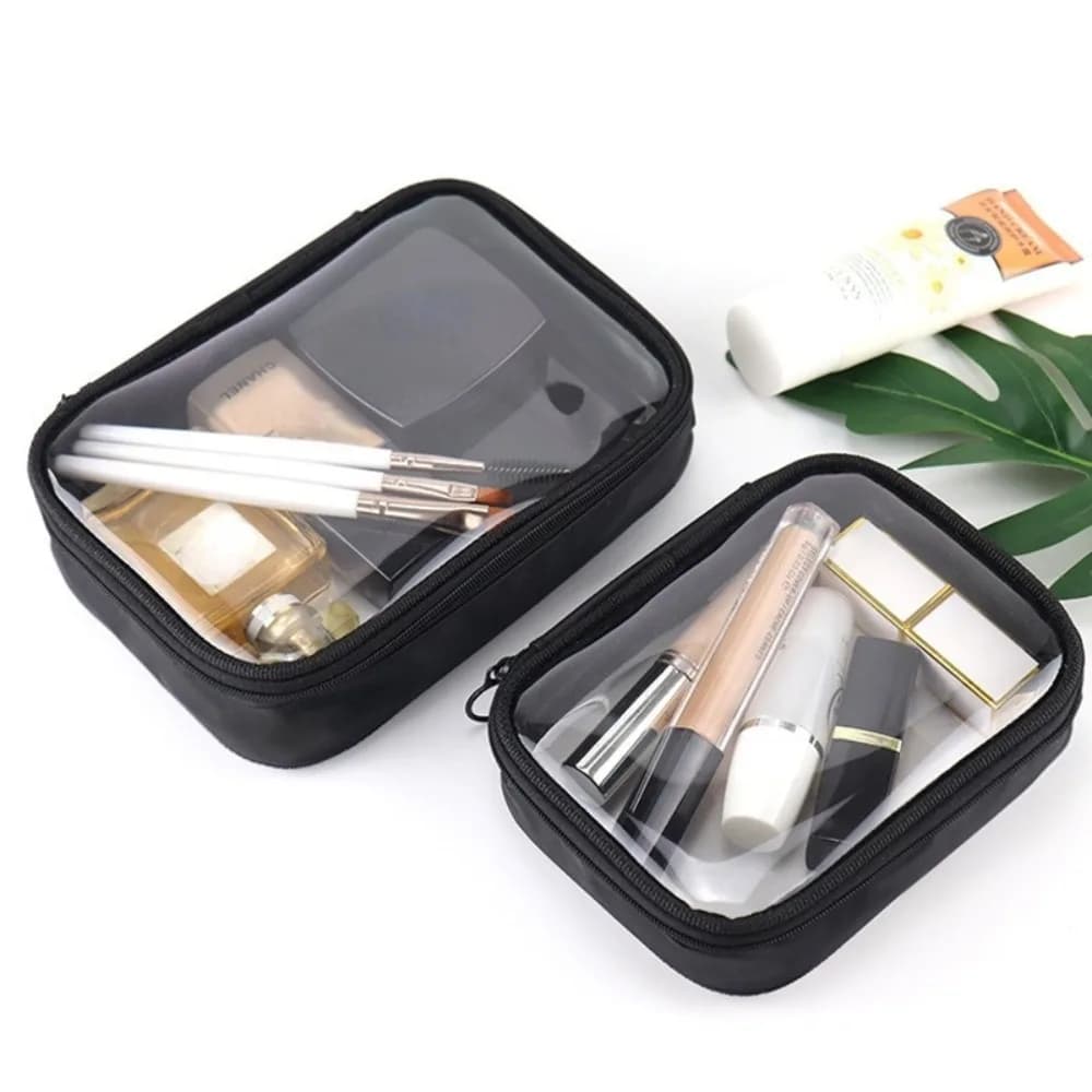 Transparent travel bag with zipper for make-up, beauty, washing, waterproof transparent cosmetic bag, women's make-up case, bathroom toilet bags kit