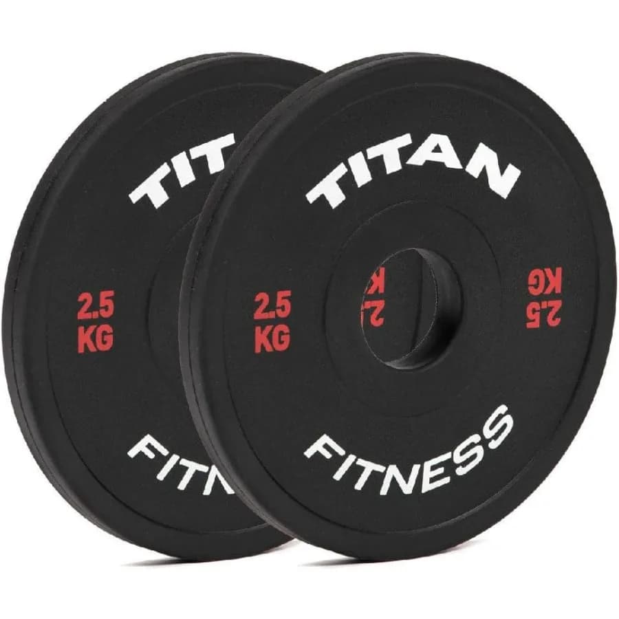 Fractionary weight plates with 2.5 kg torque gear, rubber-coated steel bumper plates, Olympic size balancers suitable for strength training