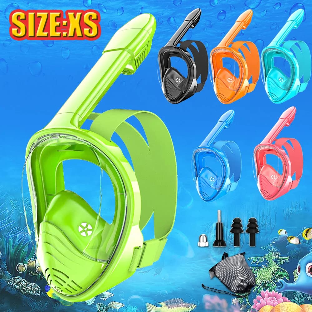 Snorkeling mask for full face children Underwater mask with support for detachable camera Wide view Anti-perdite Snorkeling Swimming for children