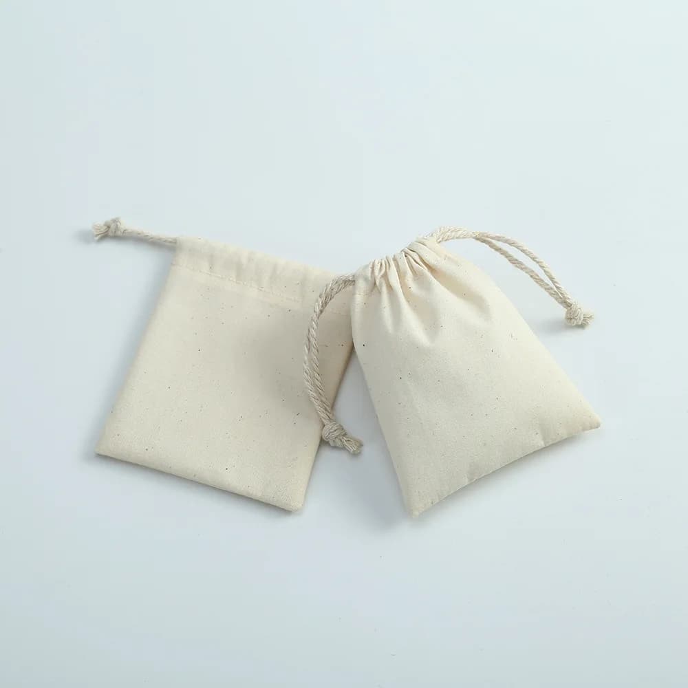 10 pz 8x10 cm Cotone Tela Organizzatore di Gioielli Natura Tela Sacchetti Regalo per la Collana di Stoccaggio Orecchino Bomboniere Sacchetto di Caramelle