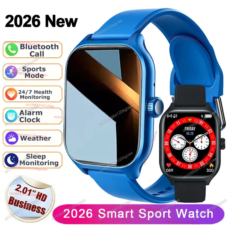 2026 New Smart Watch Bluetooth Talking Blood Oxygen/Blood Pressure Monitor Waterproof SmartWatch for Women Men Holiday Gift Ma27