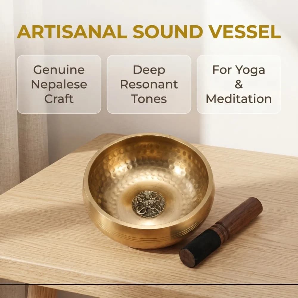 Soft Cushion Nepalese Singing Bowl Home Decor Bottom Engraved Tibetan Singing Bowl Set Therapeutic Use with Stick