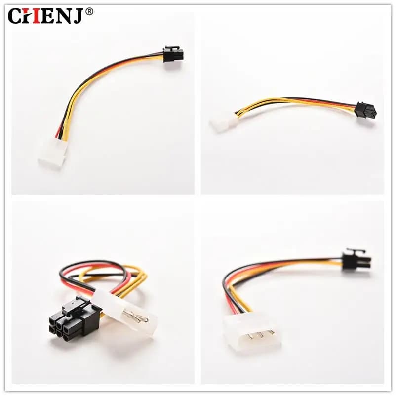 Cable Adapter PC Video Card Connector Cable Converter Cord 1Pcs 17cm 4 Pin Molex IDE To 6 Pin PCI-E Graphic Card Power Supply