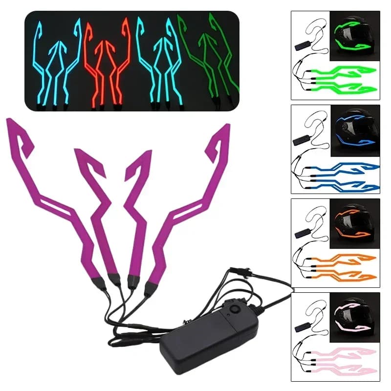 New Warning Light Waterproof Bike Helmets Modified Motorcycle Night Lights Network Driving Accessories With Red LED Strip