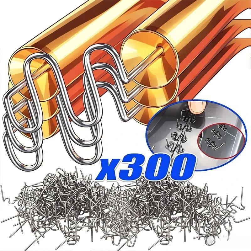 Welding Hot Stapler 0.8mm Car Auto Bumper Repair Pre Wave Staples 100-300pcs Welding Rods Hot Staple Repair Machine Plastic