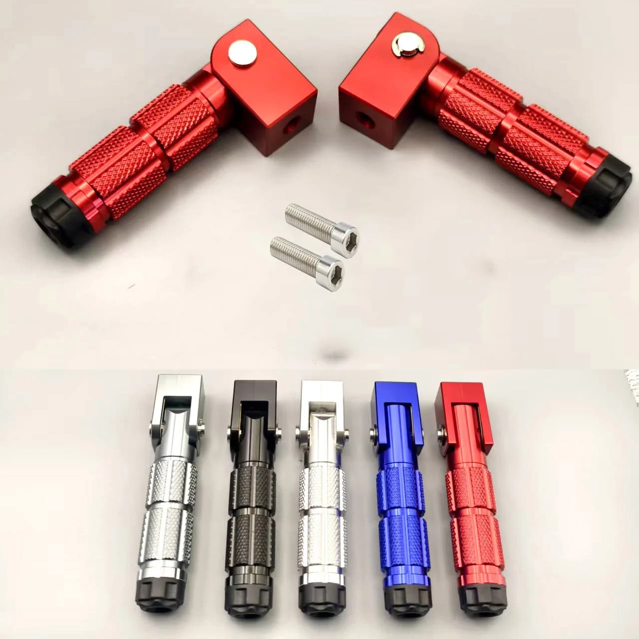 Pedali universali da 8 mm Poggiapiedi piegato Pedana compatibile per motocicli Biciclette Veicoli elettrici Ciclomotori Kart Scooter