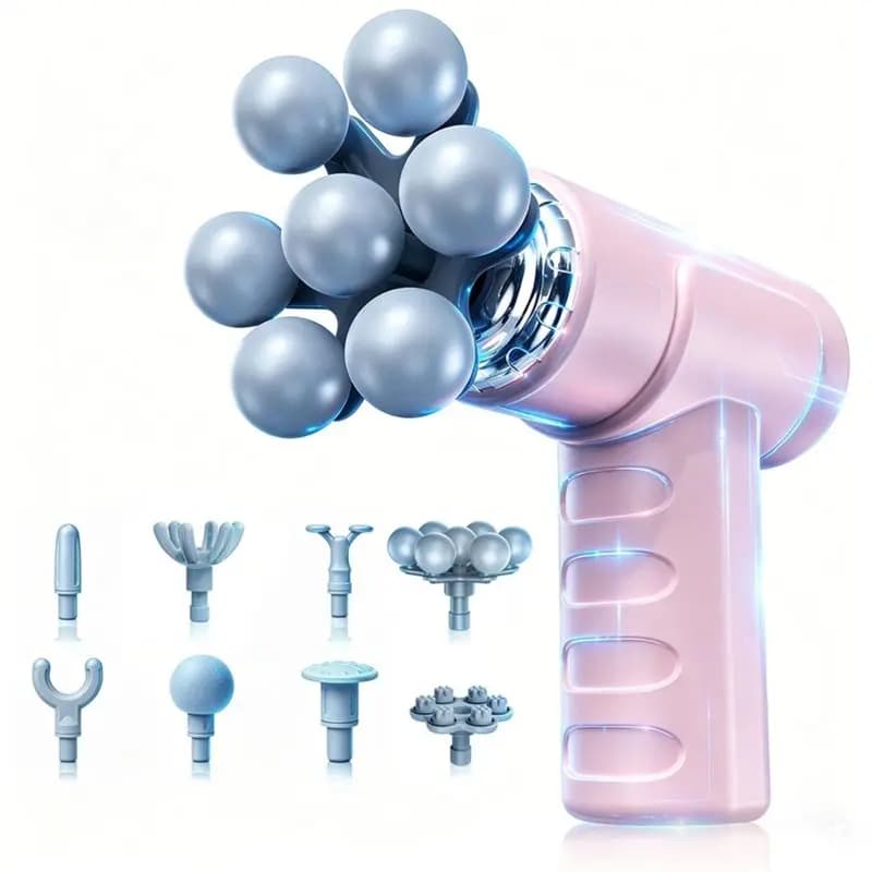 Dropship-Massage Gun 5 Modes Portable Muscle Massager With 7 Replacement Heads, Small Quiet Handheld Percussion For Travel