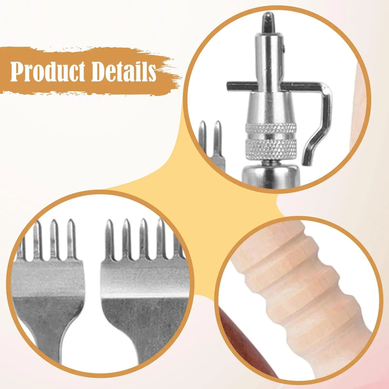 Leather Tool Kit Edge Creaser Punching Sewing Tools for Craft Projects Accessories for Wallets Bags Hats Shoes