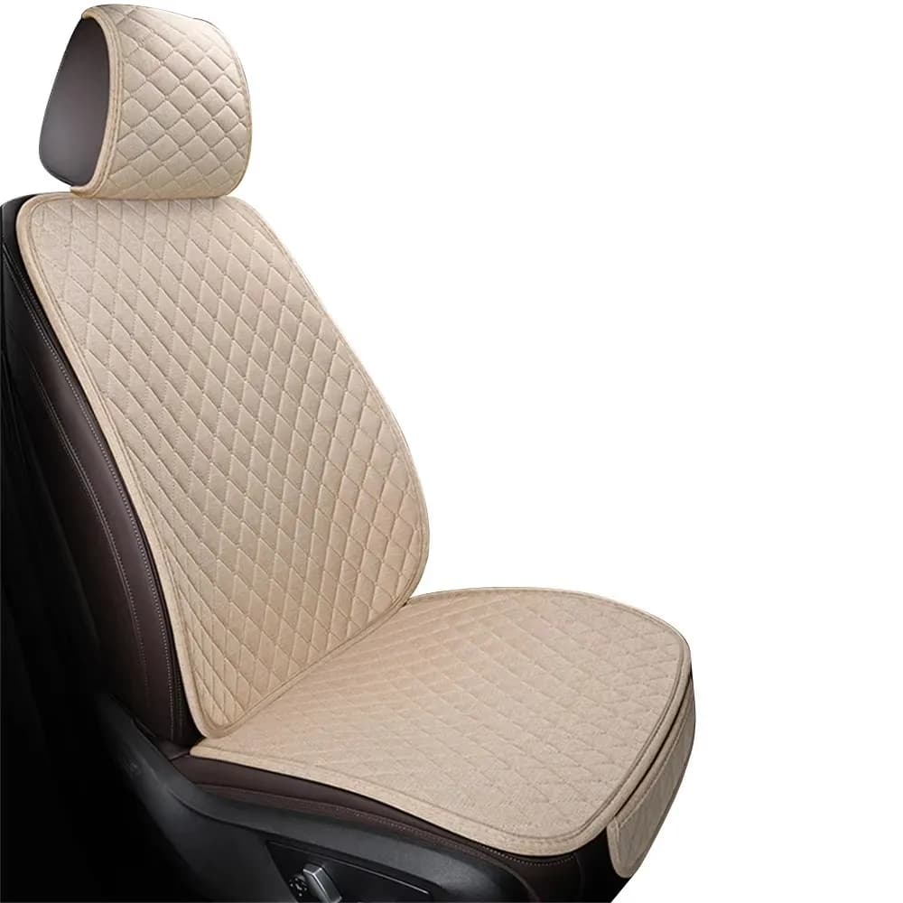 Summer Cool Winter Warm Linen Rear Seat Pad 3Pcs Diamond Quilted Split Back Car Seat Cushion Breathable Anti-scratch Auto Seat C