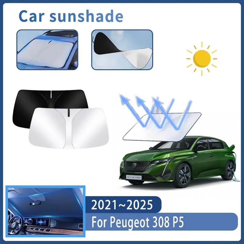 Auto Visiera Parasole Per Peugeot 308 P5 2021 2022 2023 2024 2025 MK3 Parabrezza Anteriore Parasole Isolamento Termico Estate Accessori Auto