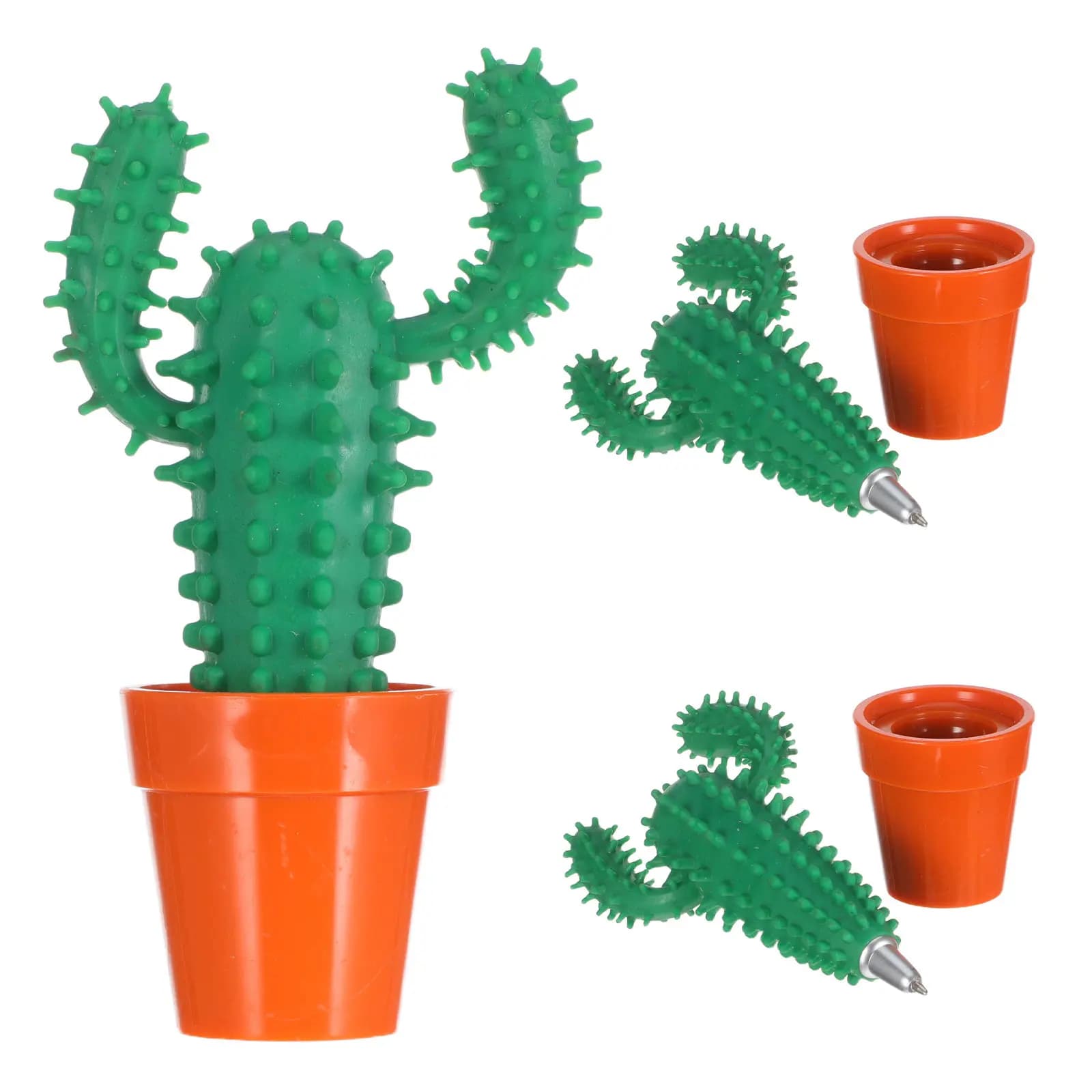 3Pcs Cactus Ballpoint Pens Green Potted Bonsai Decorative Novelty Plant Gel Ink Writing Pen Office School Supplies Cute Desk