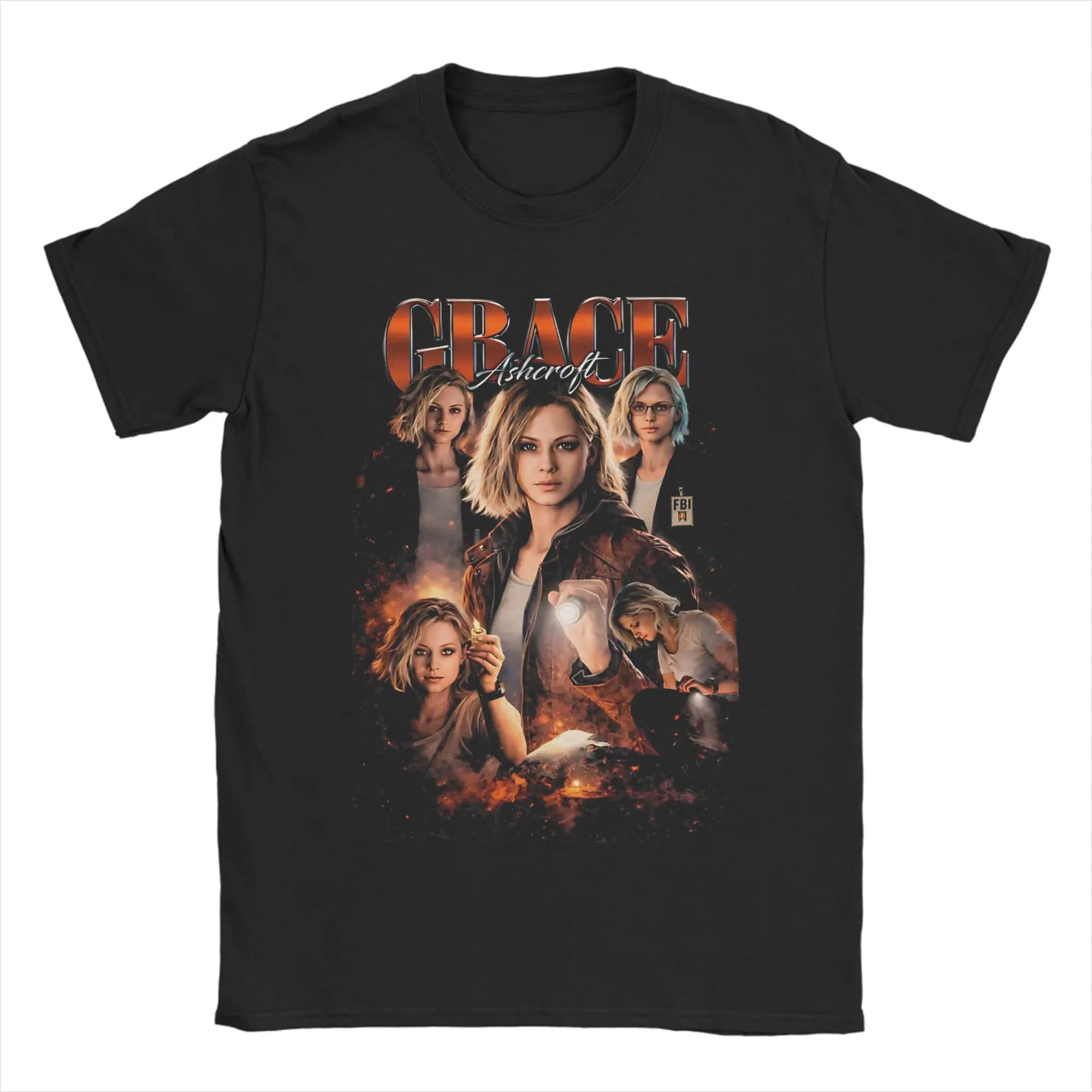 Grace Ashcroft Fans Art T-shirt da uomo in puro cotone, t-shirt alla moda, girocollo, manica corta, regalo di compleanno
