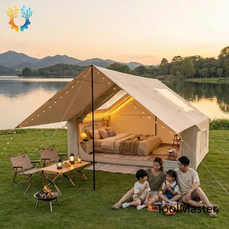 【2026】Auto Inflatable Tent With Sunshade, 2025 New 2 In 1 Pop Up Tent For Overnight Camping, Waterproof Lightweight Outdoor Inst