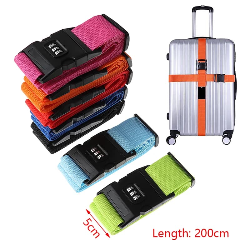 Cintura da imballaggio in nylon resistente da 1 pezzo per valigia da viaggio Cinghie antifurto con chiusura sicura