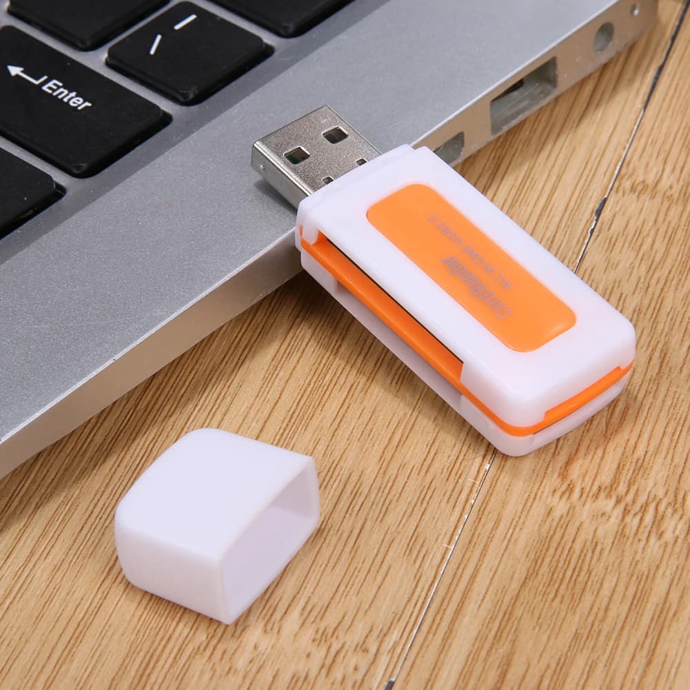 Lettore di schede USB 2.0 4 in 1, adattatore lettore di schede USB portatile, lettore di schede di memoria USB, adattatore USB per schede TF SD MS M2, accessori per PC e laptop