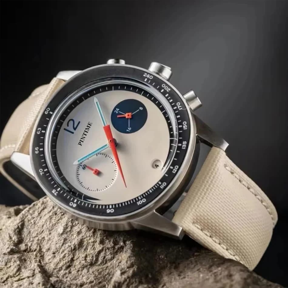 PINTIME Orologi da uomo eleganti di fascia alta da uomo di lusso movimento automatico al quarzo meccanico da polso da uomo regalo orologio impermeabile da uomo