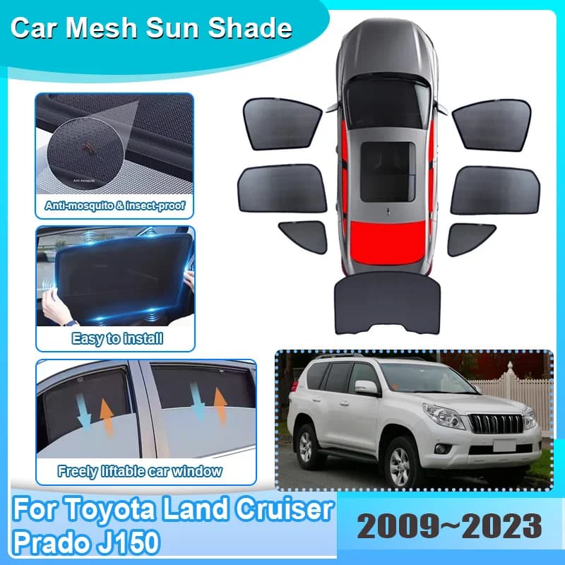 Car Sunshade For Toyota Land Cruiser Prado J150 Lexus GX 460 400 2009-2023 Visor Mesh Anti-UV Windshield Curtain Car Accessories