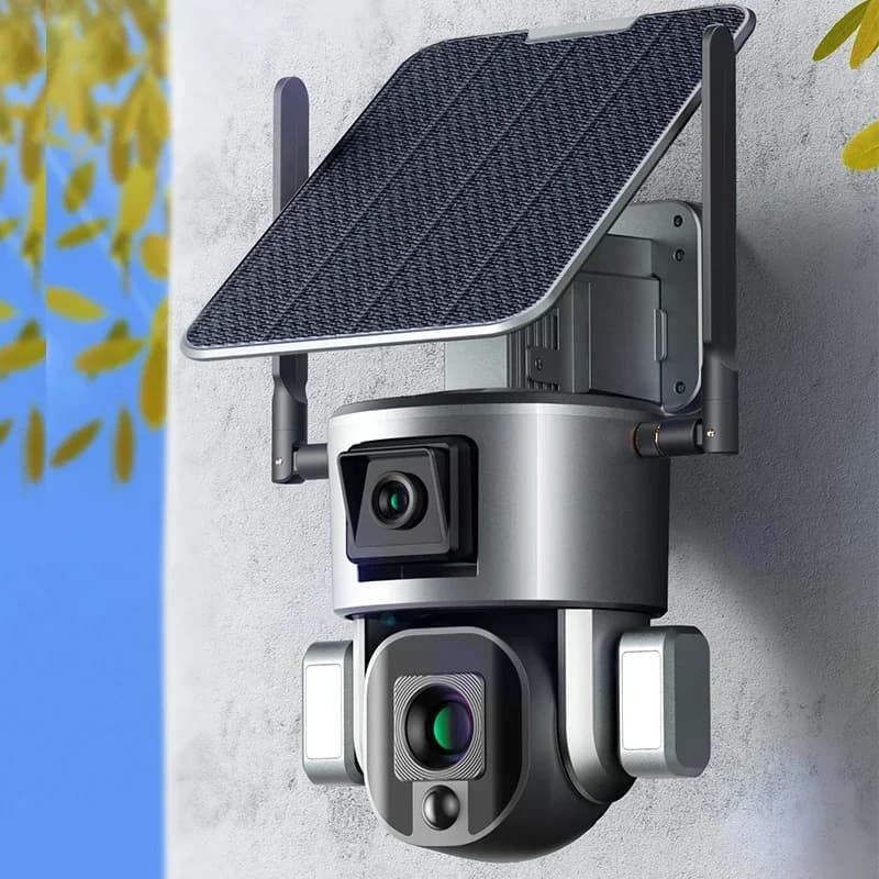 Telecamera solare Y5 4K HD Dual Scrceen overhead Zoom ottico 10X visione notturna voce bidirezionale con pannello solare 5W WIFI/telecamera solare 4G