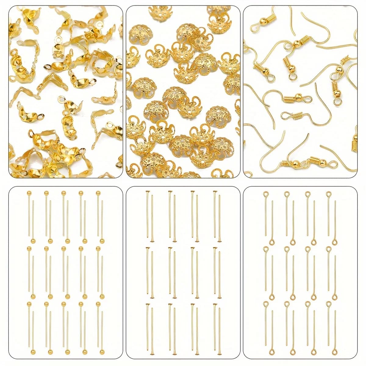 Golden Silver Locator Beads Ball Pin tail Chain Earring Hook Alloy DIY Accessories For Bracelet Necklace Earrings Jewelry Making