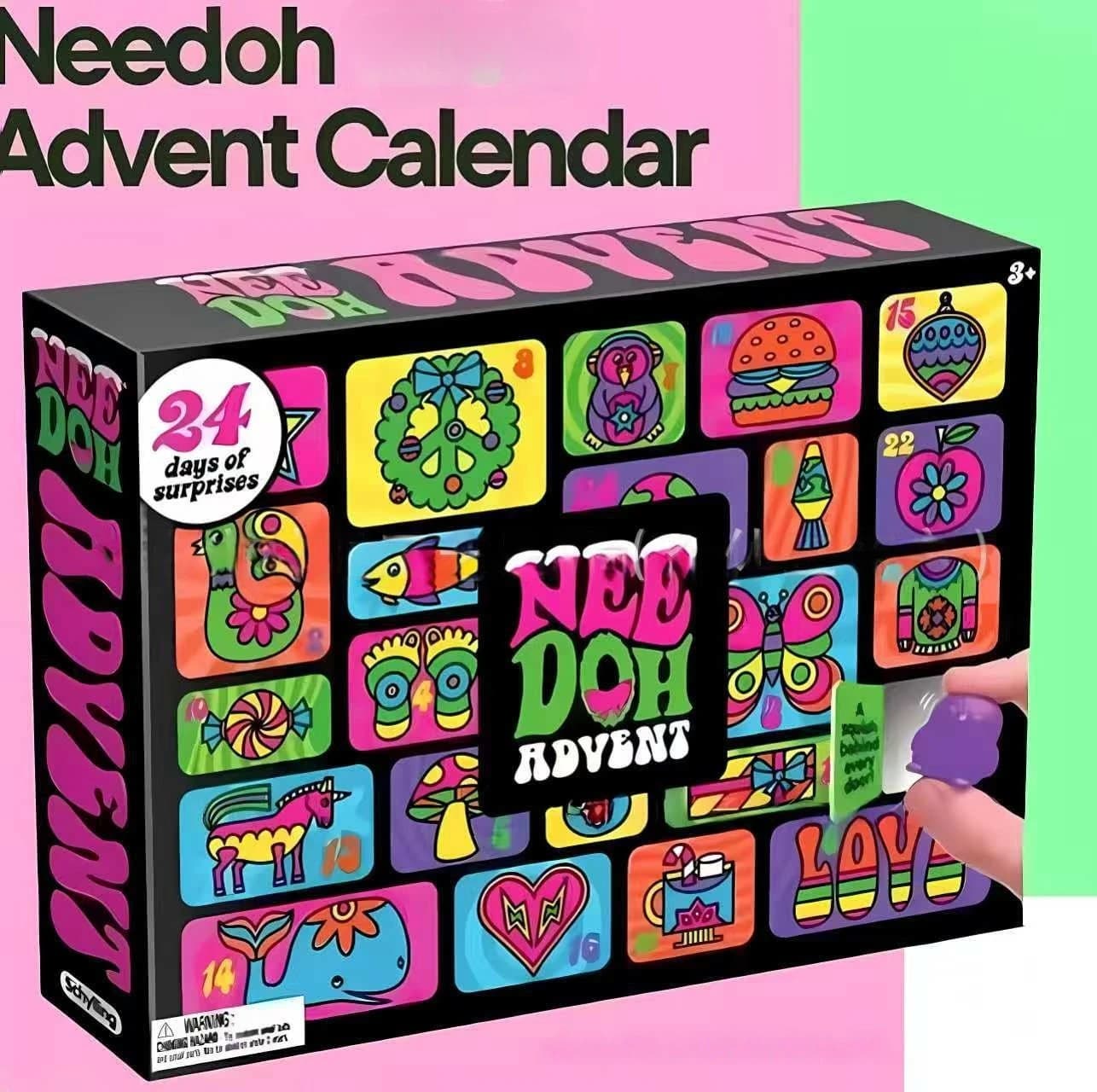 2026 NeeDoh Advent Calendar 24Pcs 3D PVC Fidget Doll Christmas Countdown Calendar Surprise New Year Gift