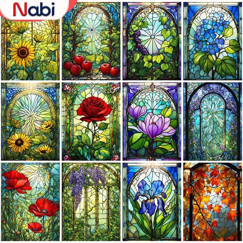 Nabi 5D DIY Diamond Painting Flower Full Round Square Diamond Mosaic Rose Home Decoration Craft Kit