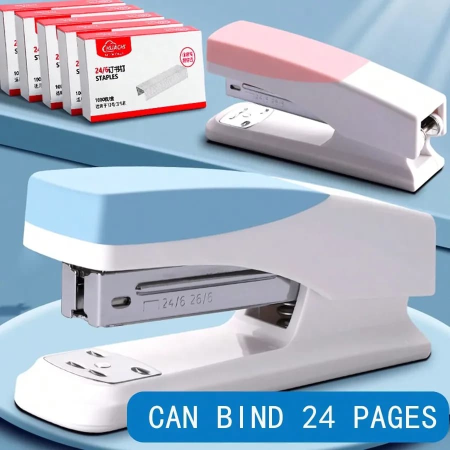 1pc Hand-Held High-Grade Stapler, Can Staple Forward & Backward (Rotate Bottom Metal), Suitable For Students, Home & Office Use Back To School,Back To School,School Supplies