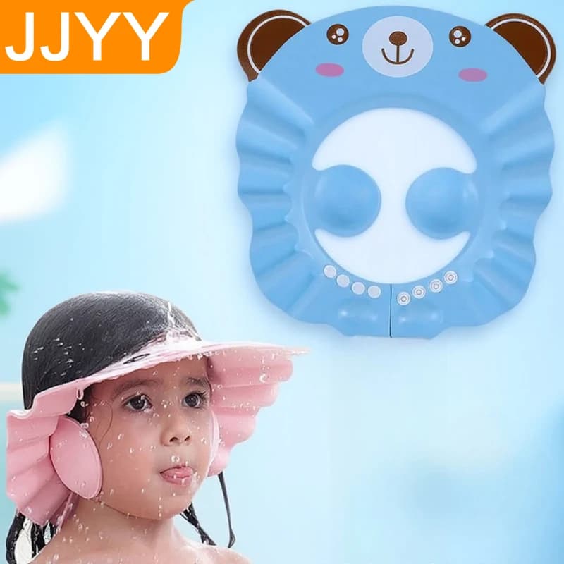 Cuffia per doccia regolabile per bambini Protezione per le orecchie Shampoo Copertura per capelli Cuffia da bagno per bambini Elementi essenziali per la doccia dei bambini