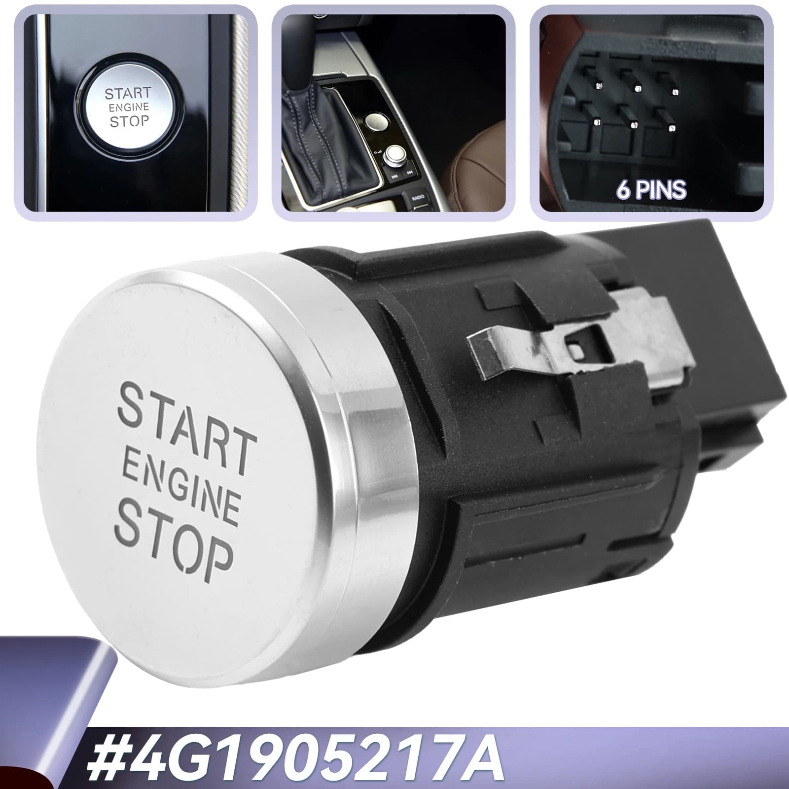 Car Keyless Engine Start Stop Button Ignition Starter Switch 4G1905217A 4G1 905 217 A Fits For Audi A6 C7 S6 A7 RS7 2012-2018