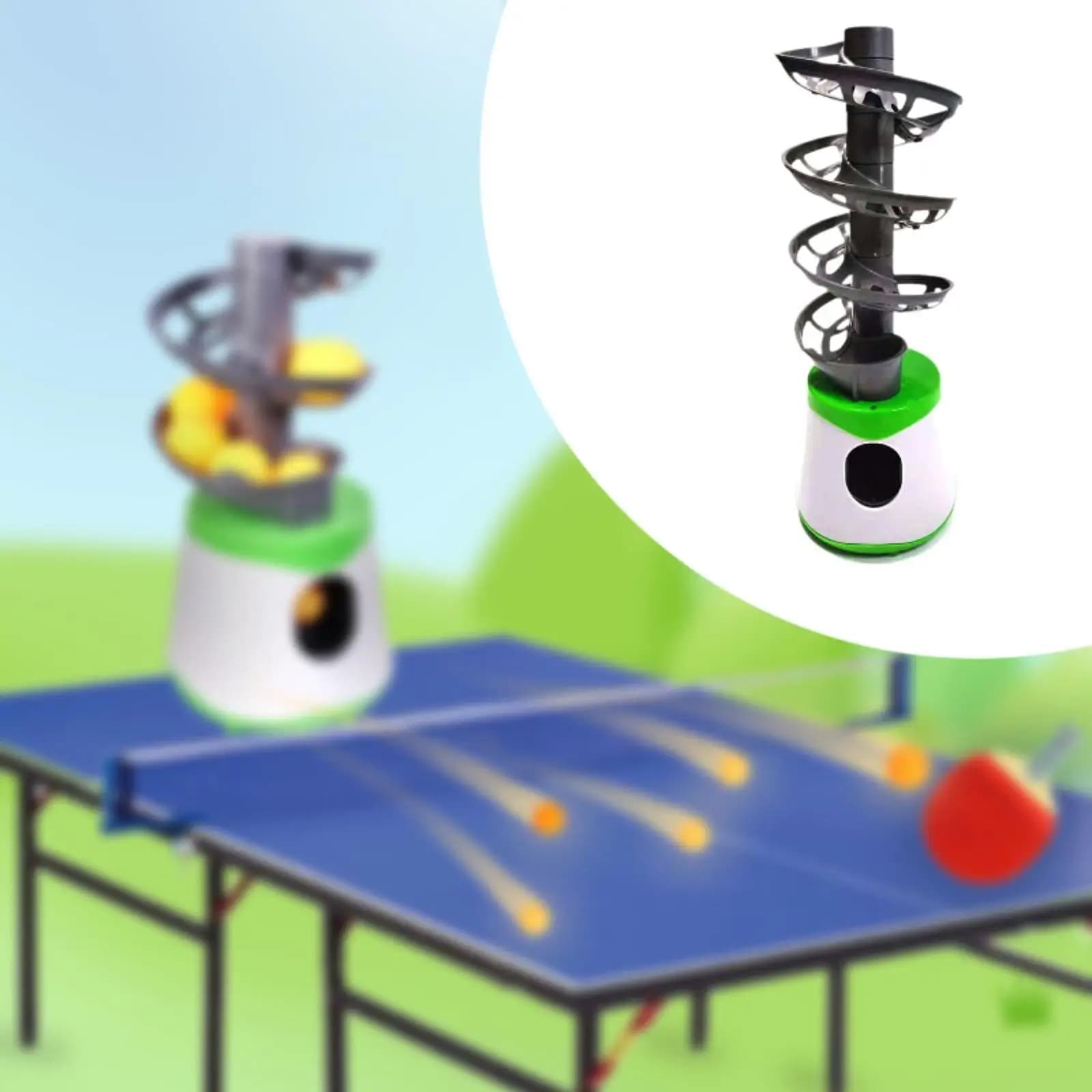 Robot Portatile Automatico per Servire Palline da Ping Pong, Attrezzatura per Allenamento di Tennis da Tavolo per Pratica Indoor e Outdoor