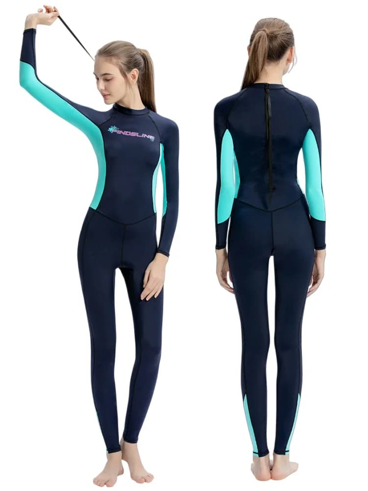 Women's 3mm neoprene snorkeling mute, hot, anti-meduse, cold-resistant, single-piece, rear zipper, for swimming, drift surfing