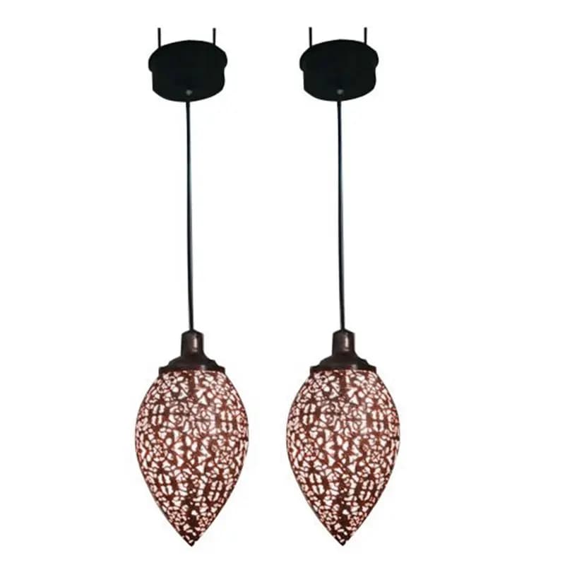 A27F-2X Solar Powered LED Moroccan Hanging Lantern Retro Moroccan Pattern Projection Lamp Outdoor Garden Fairy Light Kit