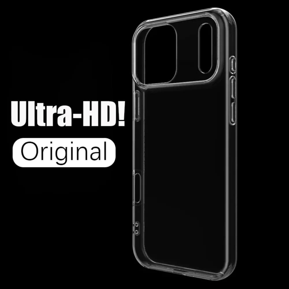 Custodia trasparente in cristallo ultra sottile per iPhone 17 Air 16 15 14 13 12 Pro Max Plus 17Pro Custodia rigida per armatura in PC semplice tinta unita